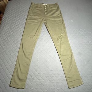 Levi's 721‎ High Rise Skinny Exposed Button Twill Pants Green Women’s 31